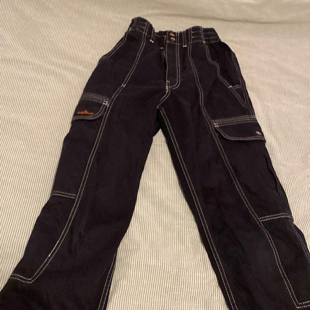High waisted black cargo skater jeans